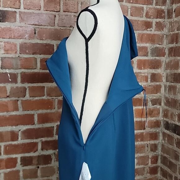 Dress the Population Tiffany One-Shoulder Midi Dress in Peacock Blue  XXL - Picture 8 of 16